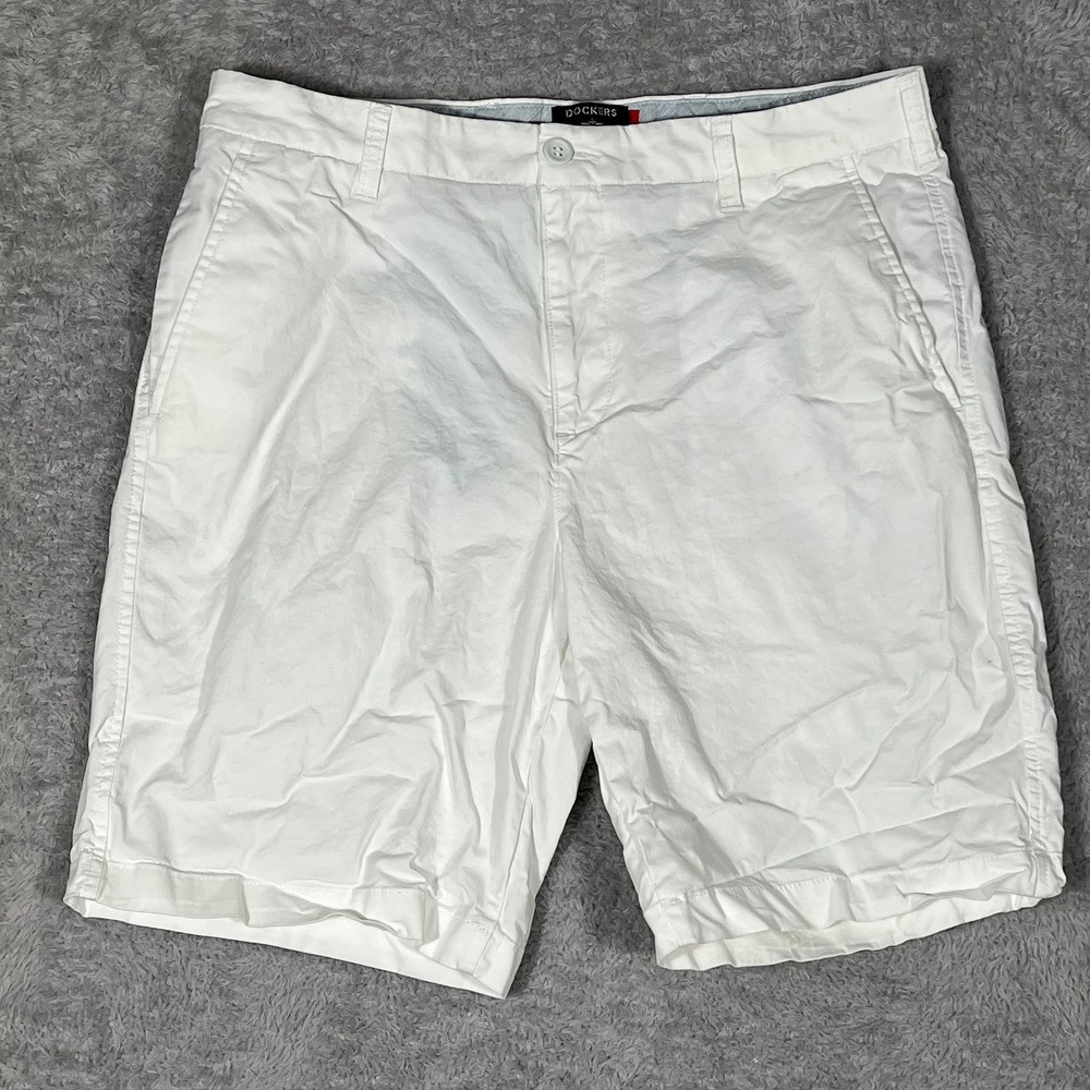 Dockers Mens Supreme Flex Shorts White Cotton Stretch Chino S112318 Size 33